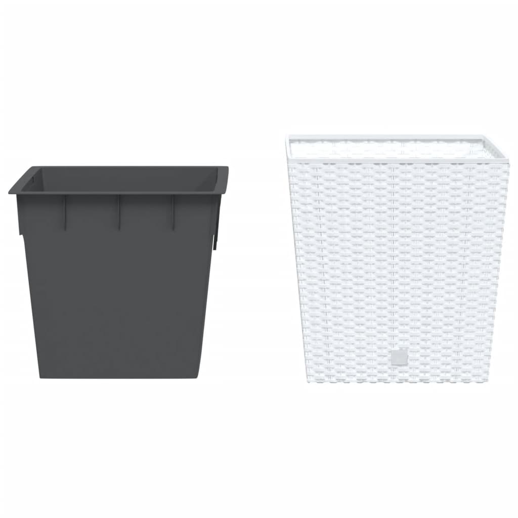 Planter with Removable Inner White 21 / 32 L PP Rattan