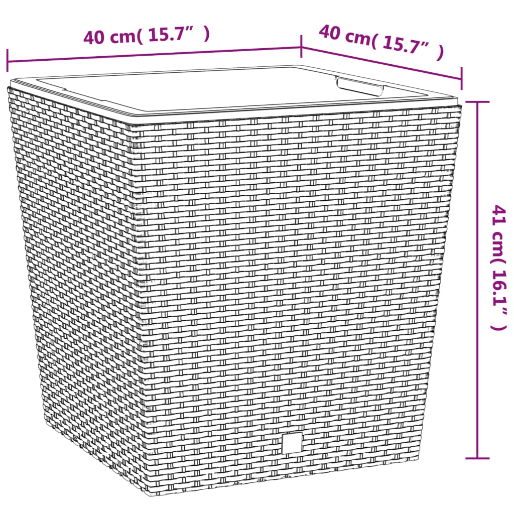 Planter with Removable Inner White 37 / 64 L PP Rattan