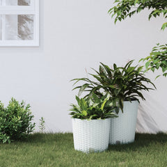 Planter with Removable Inner White 15 / 15.3 L PP Rattan