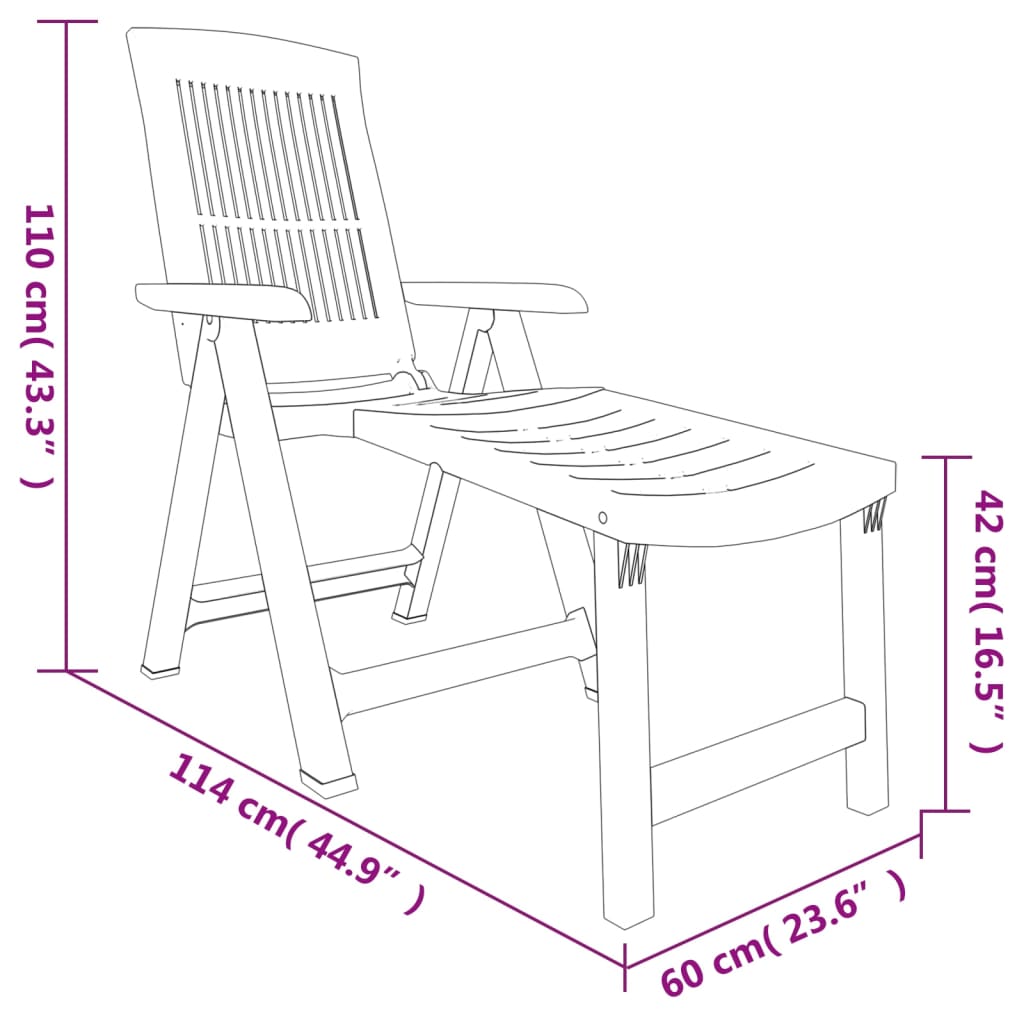 Sun Lounger White Plastic