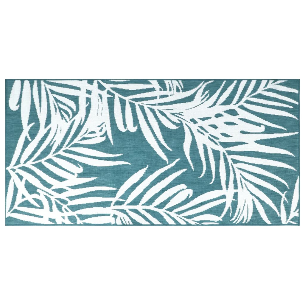 Outdoor Rug Aqua and White 80x150 cm Reversible Design