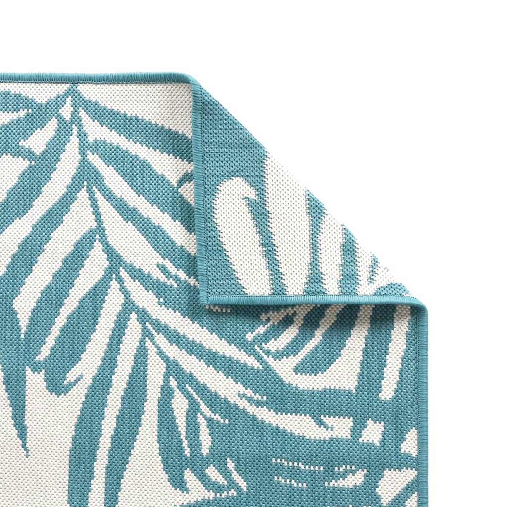 Outdoor Rug Aqua and White 80x150 cm Reversible Design