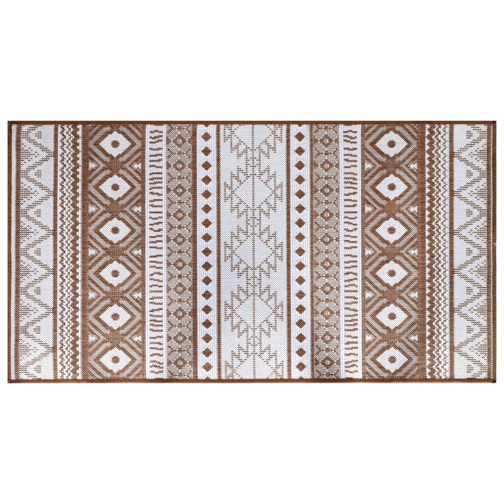 Outdoor Rug Brown and White 80x150 cm Reversible Design