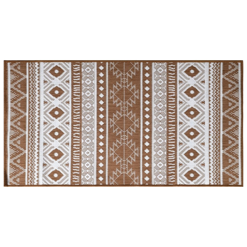 Outdoor Rug Brown and White 80x150 cm Reversible Design