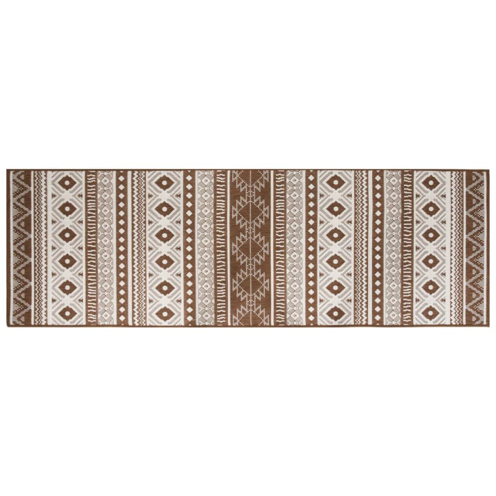 Outdoor Rug Brown and White 80x250 cm Reversible Design