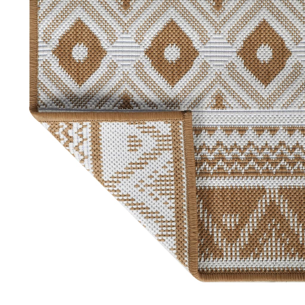 Outdoor Rug Brown and White 80x250 cm Reversible Design