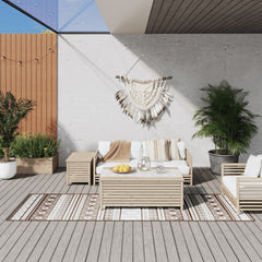 Outdoor Rug Brown and White 80x250 cm Reversible Design